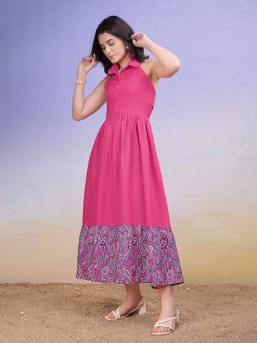 Image of PURVAJA Women's Maxi Cotton Blend Dress (Floe-236-240)