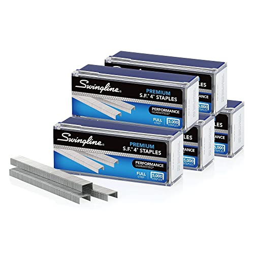 Swingline Staples, 5 Pack, S.F. 4, Premium, 1/4″ Length, 210/Strip, 5000/Box (35481)