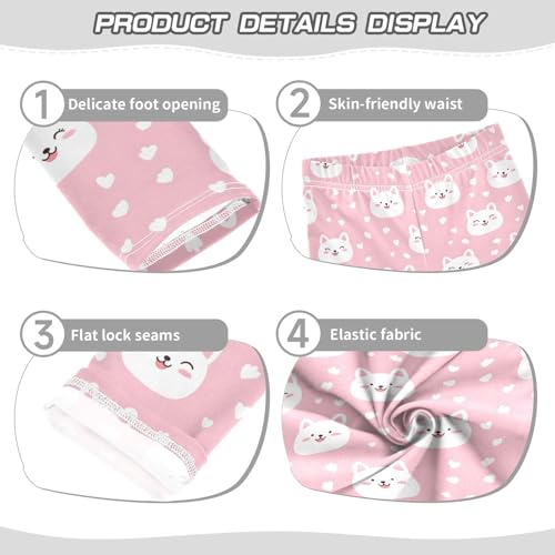 senya Girls Printed Leggings Yoga Pants Animal Dog White Pattern for Kids in 4t to 10 Years, 4T3