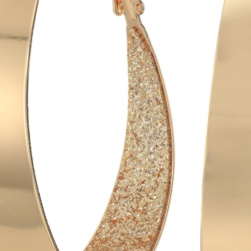 Image of Guess Large Oval Glitter Hoop Earrings