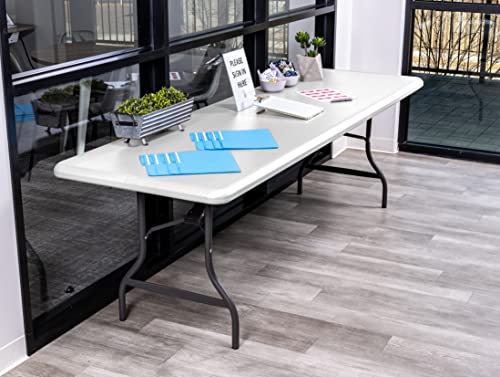 Iceberg Ice65233 Indestructable Too 1200 Series Steel Legs Plastic Folding Table, 1200 Lbs Capacity, 96" Length X 30" Width X 29" Height, Platinum #TOP6