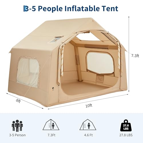 Carpa inflable para camping 3-5 personas, montaje rápido miniatura 3