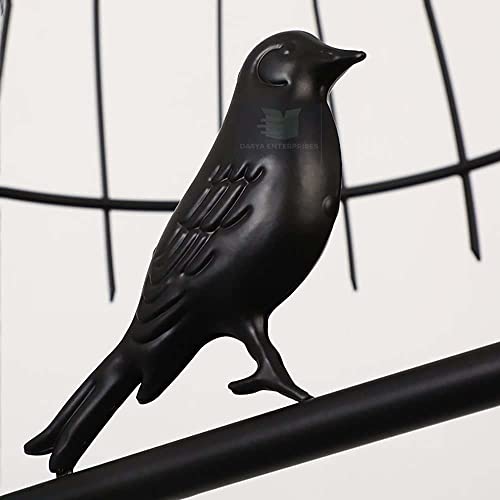Image of 7 Love Bird Cage Chandelier Pendant Light Retro Iron Black Hemp Hanging Ceiling Lamp for Livingroom Balcony Terrace Garden (Bulb Included)