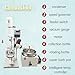 TECHTONGDA 5L Rotary Evaporator 110V Lab Manual Lifting Rotavap, 0-120rpm Rotating Speed, Heating Water/Oil Bath