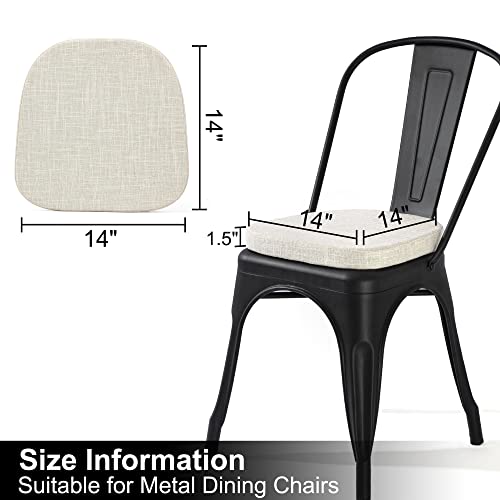 Tromlycs 14X14 Metal Chair Cushions Pads Set Of 4 For Tolix Metal Chairs Small Seat Cushions 14 Inch Beige #TOP1