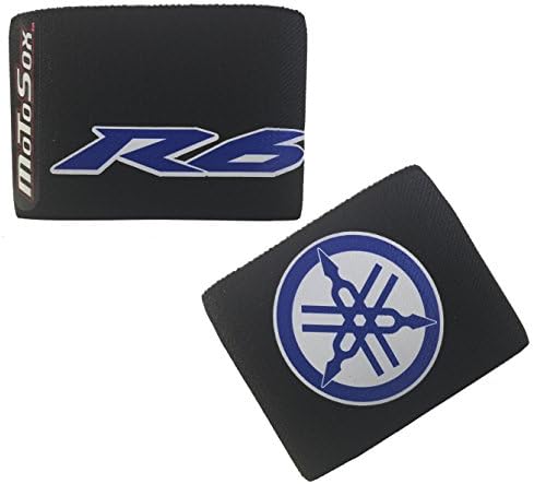 MoToSox - Front and Rear Reservoir Brake Cover - Yamaha"R6" and"Fork Logo" in Blue (1 Pair)