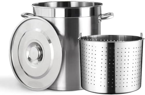 Grande pentola da cucina con cestello scolapasta, pentola commerciale in