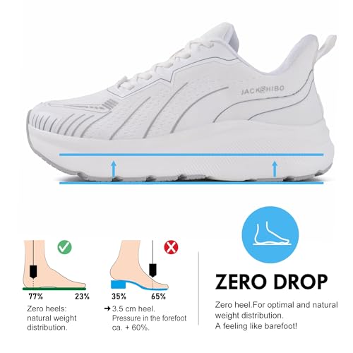 Image of JACKSHIBO Wide Toe Box Shoes Men Arch Support Slip On Zero Drop Sneakers | Slip in, Orthopedic Plantar Fasciitis, Running Walking Athletic, Tennis Workout Gym, Hands Free, Width, Thick Cushion Sole