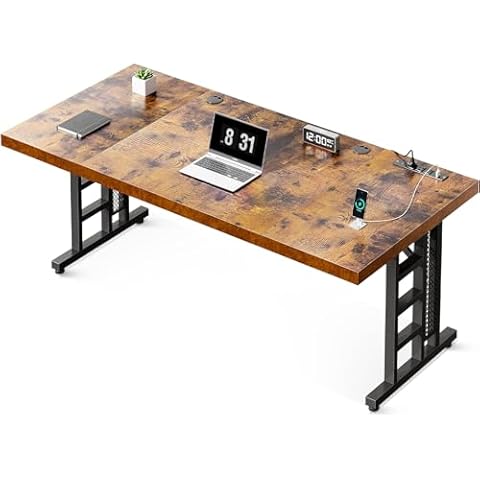 Coleshome 71 Inch Desk with USB Cover