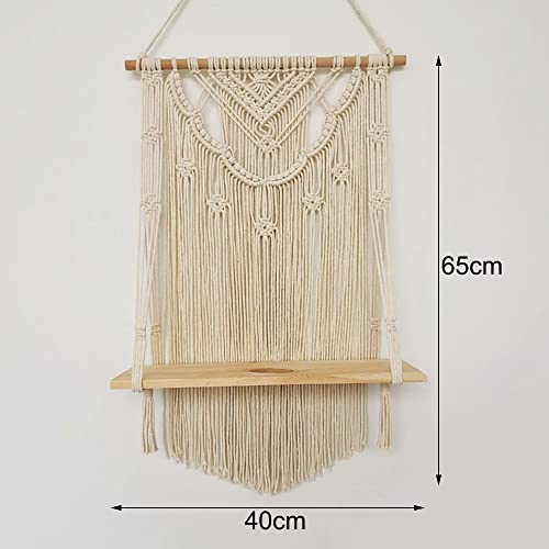 Étagère murale en macramé pour ranger petits objets