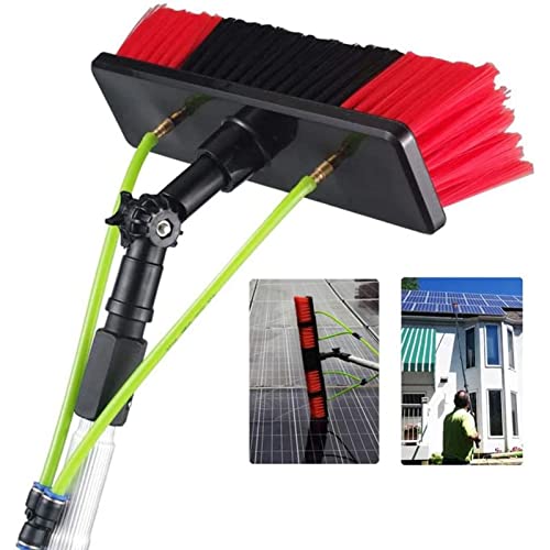 Kit de pértiga telescópica de 10 m/33 pies para Limpieza de Ventanas: Incluye Manguera y Cepillo de 30 cm Limpieza de invernaderos y Zonas de Gran altur