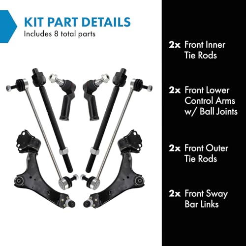 Image of TRQ Front Steering & Suspension Kit Control Arm with Ball Joint Sway Bar