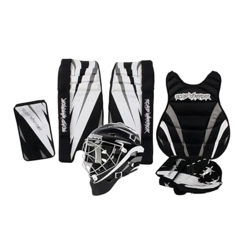 Road Warrior 22″ Street Hockey Goalie Set, Durable & Adjustable, Road Hockey Goalie Equipment Includes Leg Pads, Chest Protector Blocker, Catcher & Mask, Protective Goalie Gear.