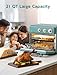 Neretva [21 QT& 6-in-1] Toaster Oven & Air Fryer, Compact Toaster Ovens Countertop with 5 Slices 1500W Rapid Heat Air Fryer Toaster Oven Combo Stainless Steel for Bake/Toast/Broil/Air Fryer/Defrost