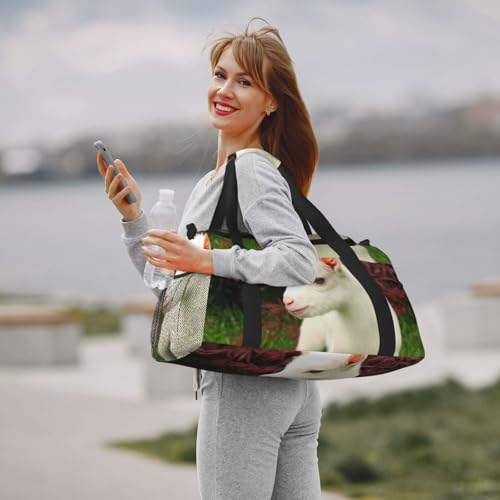 Sac de week-end noir imprimé chèvre design exclusif