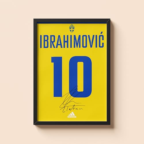 Image of Posternet Zlatan Ibrahimović Wall Poster Frames | 8x12 inch | World Cup special signed Jerseys Series | Hanging Wall Artwork Frames for Living Room, Bedroom, Office and Etc
