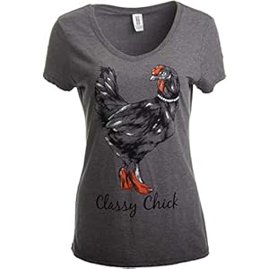 Classy-Chick-Funny-Cute-Chicken-Hen-Humor-Chiken-V-Neck-T-Shirt-for-Women Classy Chick | Funny, Cute Chicken Hen Humor Chiken V-Neck T-Shirt for Women-(Vneck,XL)