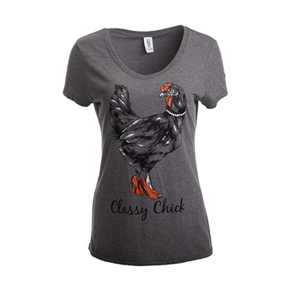 Classy-Chick-Funny-Cute-Chicken-Hen-Humor-Chiken-V-Neck-T-Shirt-for-Women Classy Chick | Funny, Cute Chicken Hen Humor Chiken V-Neck T-Shirt for Women-(Vneck,XL)
