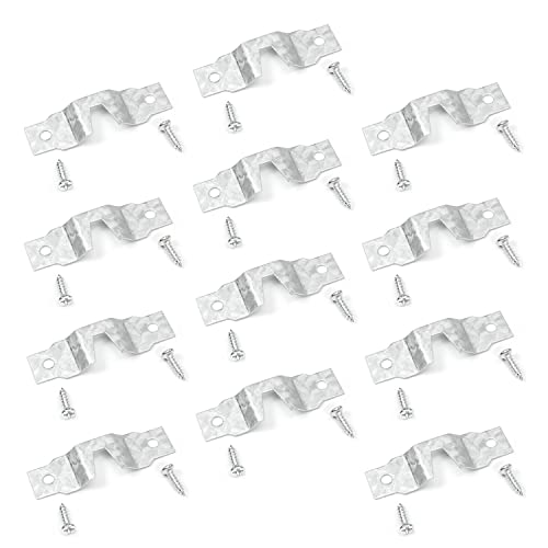 Image of MroMax 20Pcs Flush Mount Bracket Z-Clips Flush Mount Bracket, Heavy Duty Photo Frame Hook Interlocking Photo Frame Hook, 2.05 inch x 0.59 inch Single Hole for Hanging Mirror Picture Frames