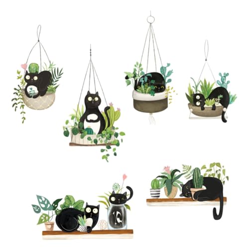HONITANO 2 Piezas Pegatinas Decorativas de Pared de Gato con Juego de Adhesivos para Decoración de Habitaciones Infantiles Diseño para un Único
