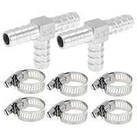 TUCKBOLD 304 Edelstahl Schlauchstutzen 5/8\ T-förmiger 3-Wege-Verbinder für Luft Wasser Öl Gas Kraftstoff 1 Satz Silberton