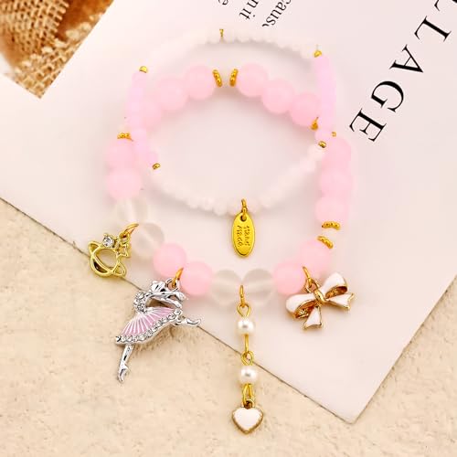 Image of Ballerina Bracelet Dance Recital Bracelet Ballerina Blue Bracelet Cute Ballerina Dance Beaded Bracelet Ballerina Friendship Bracelets Ballerina Party Jewellery