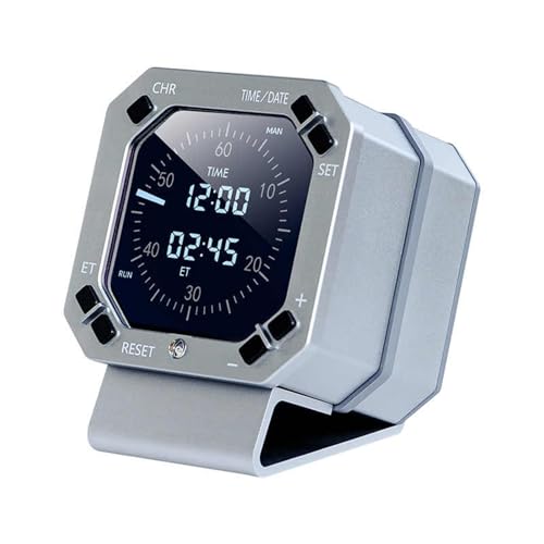 Reloj de instrumentos de avión para escritorio con brillo inteligente y alarma 2