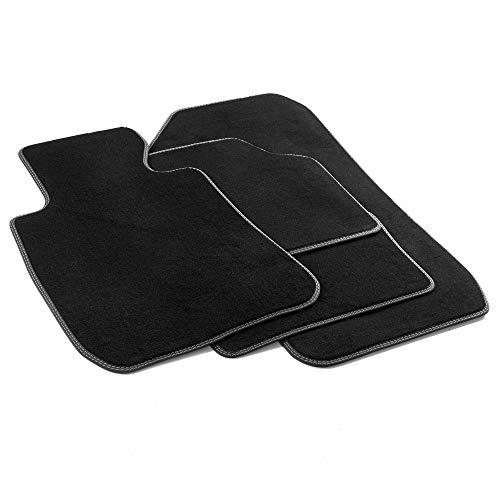 Tapis BMW Série 3 E90 E91 en velours noir avec surpiqûre chromée MTM PRO-301