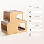 EHEYCIGA Cardboard Cat Scratcher House, 17-Inch Corrugated Cat Scratcher for Indoor Cats, Kitten Scratching Board Pad, Brown - Image 2