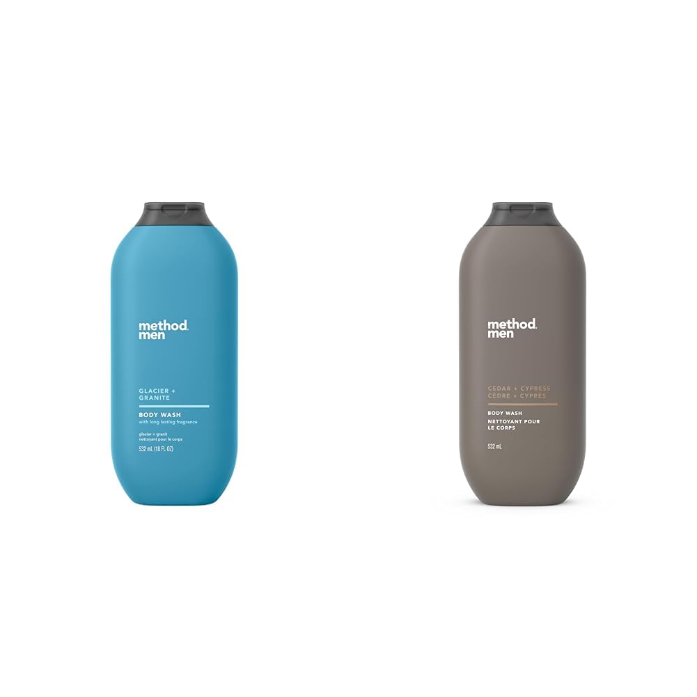 Method Men Body Wash Glacier Granite and Cedar Cypress Scents 18 fl oz Pack of 2