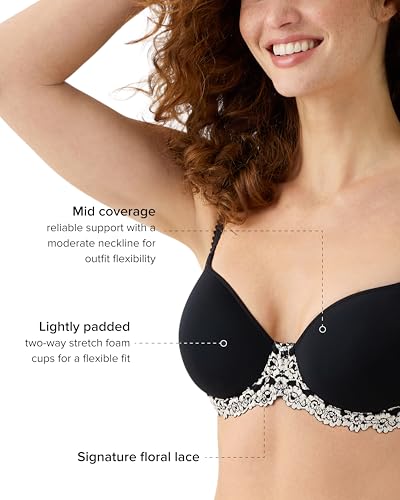 Image of Wacoal Womens Embrace Lace Lightly Padded Underwire Mid Coverage T-Shirt Bra, 853191