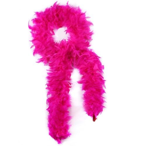Larryhot Hot Pink Feather Boa-2 Yards 60g Türkei Boa Federn für Party Bulk Weihnachten Hochzeit Mittelstücke Kostüm Konzert Haustier und Heimdekoration (Hot Pink)