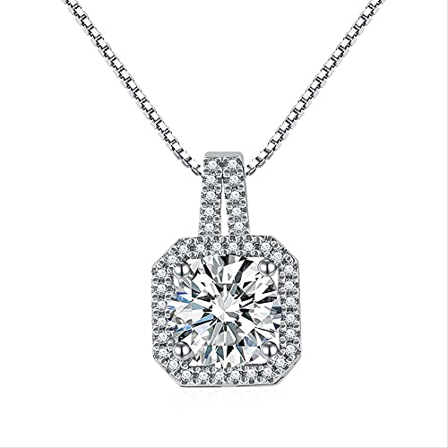 Collier diamant naturel 2 carats pour femmes un bijou carré qui ne ternit jamais