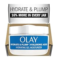 Olay Hylauronic Acid Face Mousturizer, Plump & Hydrate, Fragrance-Free - Hydrating Gel for Dry Skin Retain & Replenish Moisture, with Niacinamide - Recyclable Sustainable Eco Jar, Non-Greasy, 2 Oz