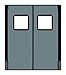 Chase Doors - 3084R25MGR - Polyethylene Swinging Door, Metallic Gray; Number of Doors: 1, 2 ft 6 inW x 7 ftH