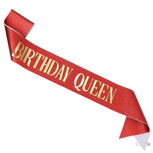 M METERXITY Ceinture anniversaire reine 1-pack paillettes rouge