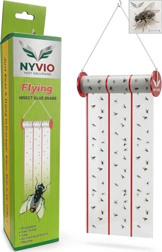 Flying Insect Glue Trap Sticky Fly Paper Roll Indoor Eco Friendly Mosquito Trap & Fly Catcher Gnat & Fruit Fly Trap Non Toxic Bug Killer Strips مصيدة ذباب لاصقة مصيدة بعوض لاصق حشرات مكافحة
