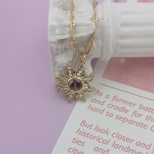 Rapunzel Inspired Necklace Tangled Princess Sun Pendant Jewelry for Women Halloween Dress-Up Costume Accessories & Christmas Birthday Gifts2
