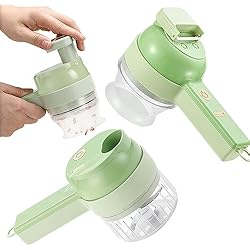 Trituradora Verduras Electrica EBKCQ Trituradora eléctrica 4 en 1, cortador de verduras, cortador multifunción, batidora para robot de cocina, picadora universal para utensilios de cocina, verduras, frutas
