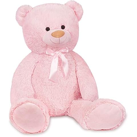 BRUBAKER XXL Teddy Bear 40 Inches (100 Cm) Pink Soft Toy Cuddly Toy Stuffed Animal Cover