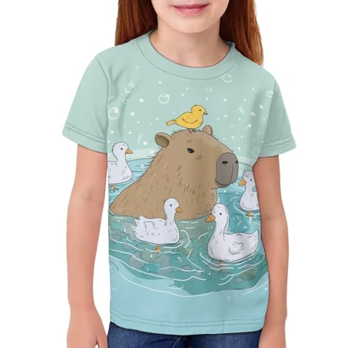 Image of WELLFLYHOM Kids Tshirts Girls Boys Short Sleeve Crewneck Tees Shirts Casual Sport Pullover Tops Size 3-16 Years