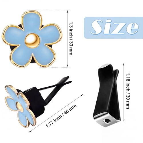 Image of Frienda 6 Pcs Daisy Flower Air Vent Clip Accessories Air Conditioning Outlet Clip Car Freshener Dashboard Accessories Charm Car Inter Decor(Blue)