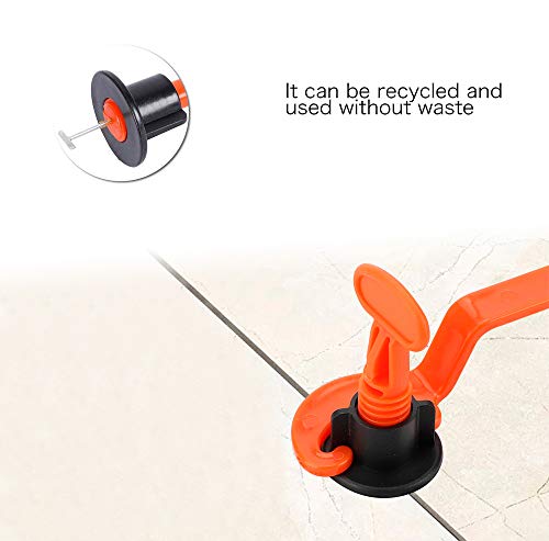 Tile Leveling System 1/16" Kit Reusable, 100Pcs Tile Leveler Spacer With 500Pcs 1/12" Tile Spacers, 2Pcs Wrench And 20Pcs 1/16" Replaceable Spare Steel Pin (100) #TOP2