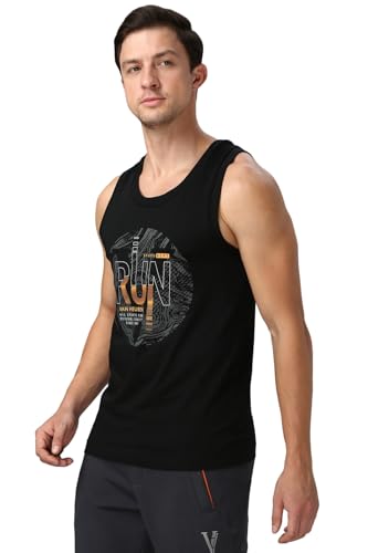 Image of Van Heusen Men's Cotton Regular Fit Sport Graphic Print Vest - Super Soft, Sleeveless,