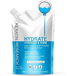 KERATIN RESEARCH Top Series of Deep Hair Mask Treatments Designed to Resolve Specific Hair Issues; Dry, Dull, Frizzy, Damaged, Colored, Bleached, Split EndsRepair Dry Damaged Dull hair 240ml (HYDRATE)