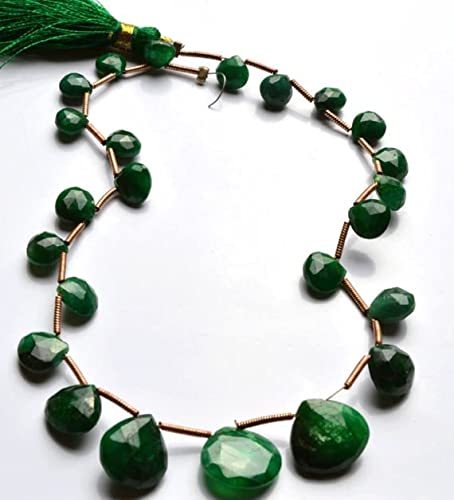 Perles émeraude naturelle en cœur pour créer vos bijoux d'été et accessoires bohèmes
