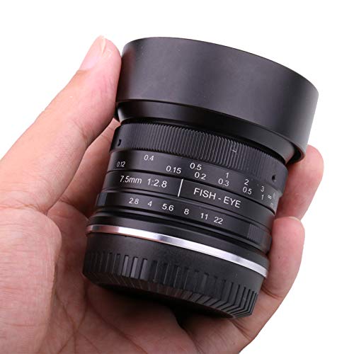 RISESPRAY 7.5mm F2.8 APS-C Wide-Angle Manual Focus Fish Eye Lens for EF-M EOSM Mirrorless Camera