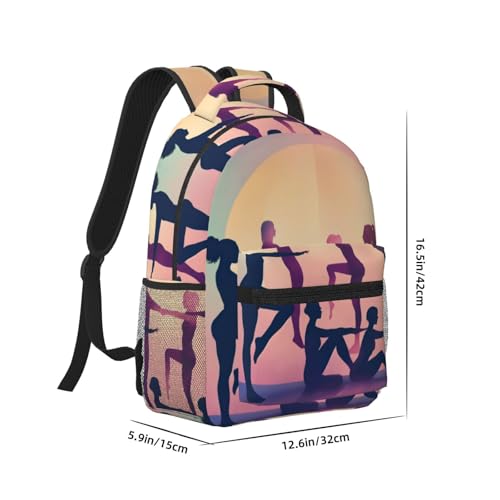 Sac à dos ordinateur portable noir imprimé gymnastique voyage cabine