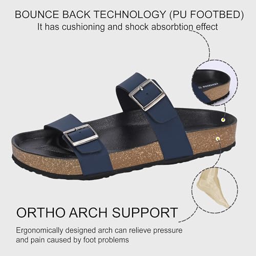 Image of Centrino Men's Berkin-Style Slip-On Sandals | Open Toe Design | Soft PU Footbed | Lightweight & Comfortable | Arch Support | On-Grip Sole | Casual Outdoor Wear (6863)