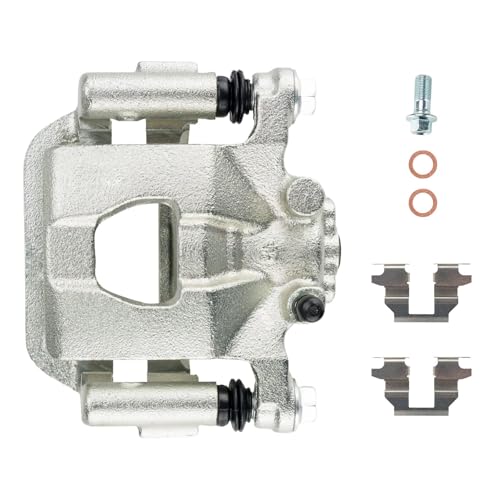 Image of KAX Disc Brake Caliper Assembly with Bracket Fit for Nissan Altima 2007-2012, Maxima 2007-2008, Rear Left Driver Side